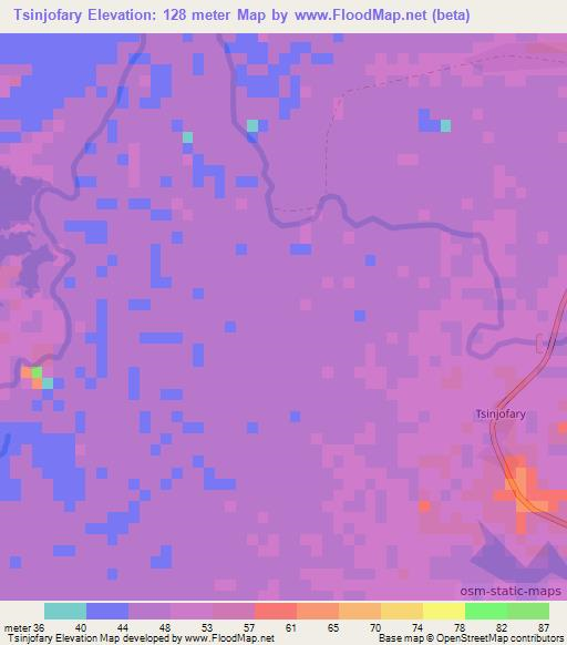 Tsinjofary,Madagascar Elevation Map