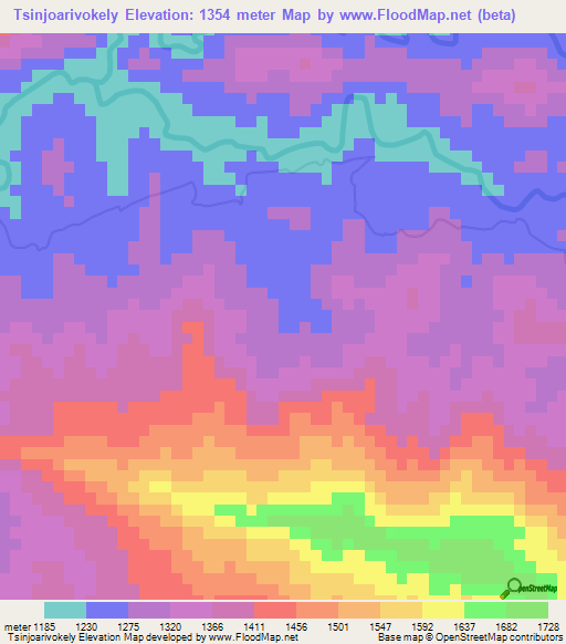 Tsinjoarivokely,Madagascar Elevation Map