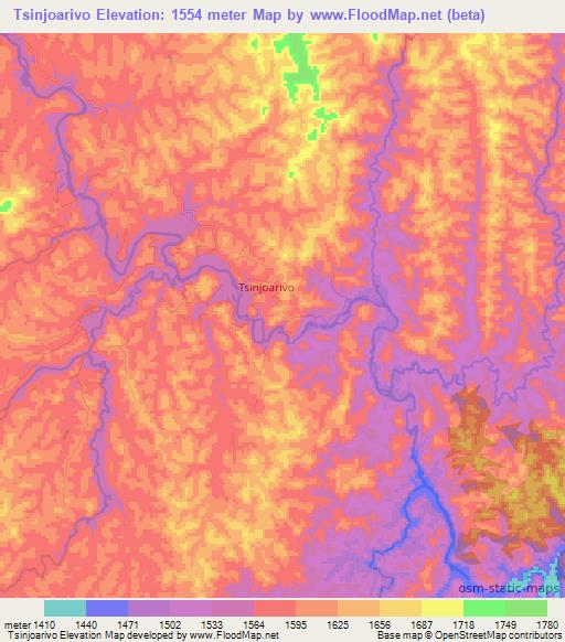 Tsinjoarivo,Madagascar Elevation Map