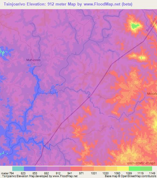 Tsinjoarivo,Madagascar Elevation Map
