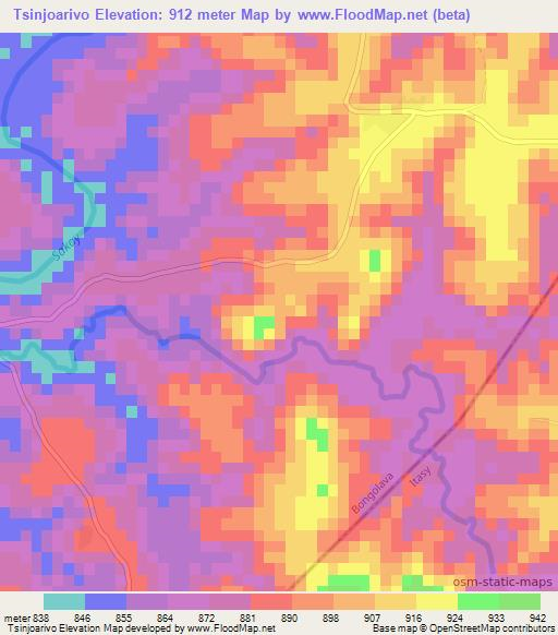 Tsinjoarivo,Madagascar Elevation Map