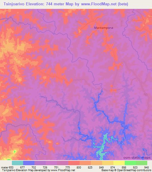 Tsinjoarivo,Madagascar Elevation Map