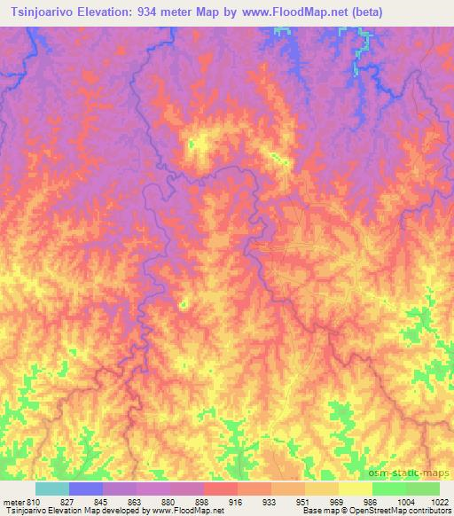 Tsinjoarivo,Madagascar Elevation Map