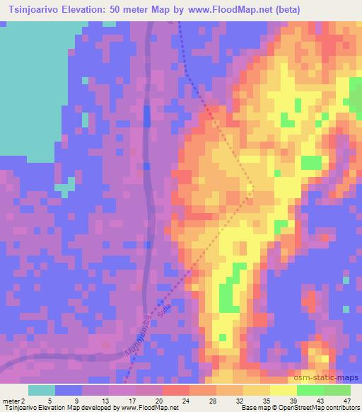 Tsinjoarivo,Madagascar Elevation Map