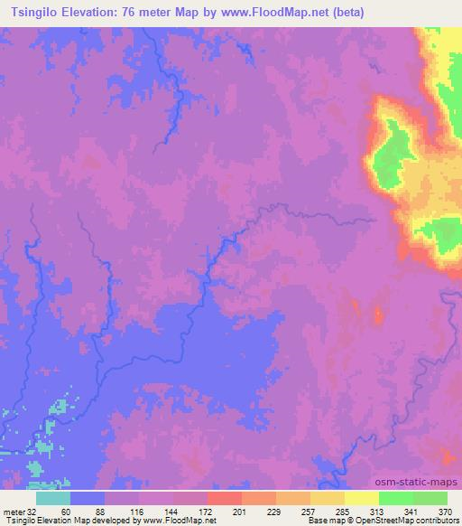 Tsingilo,Madagascar Elevation Map