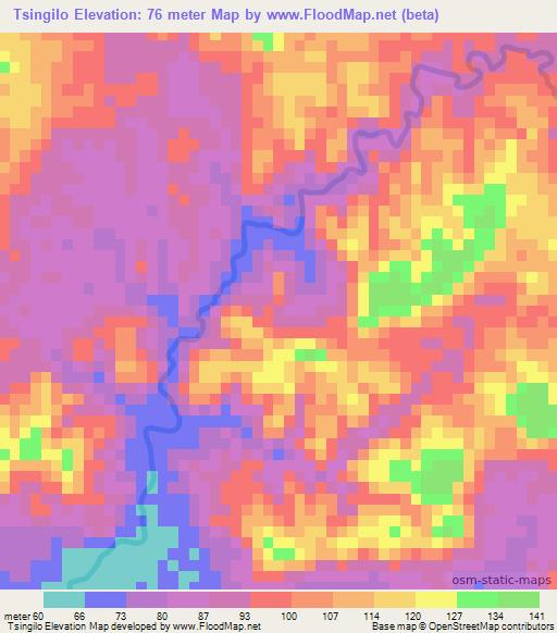 Tsingilo,Madagascar Elevation Map
