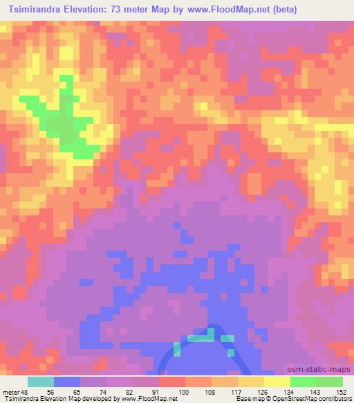 Tsimirandra,Madagascar Elevation Map