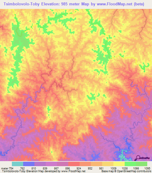 Tsimbolovolo-Toby,Madagascar Elevation Map