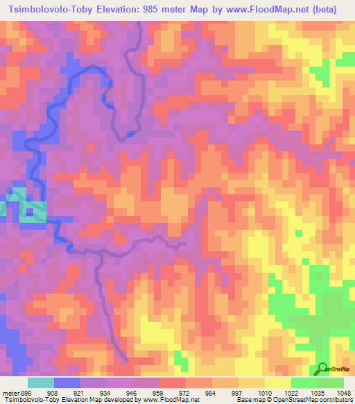 Tsimbolovolo-Toby,Madagascar Elevation Map