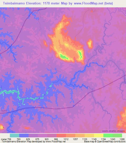 Tsimbaimamo,Madagascar Elevation Map