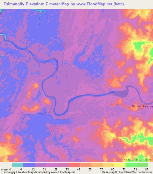 Tsimangily,Madagascar Elevation Map