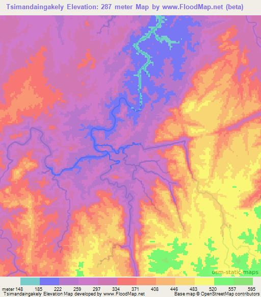 Tsimandaingakely,Madagascar Elevation Map