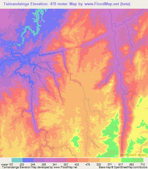 Tsimandainga,Madagascar Elevation Map