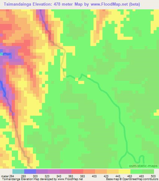Tsimandainga,Madagascar Elevation Map