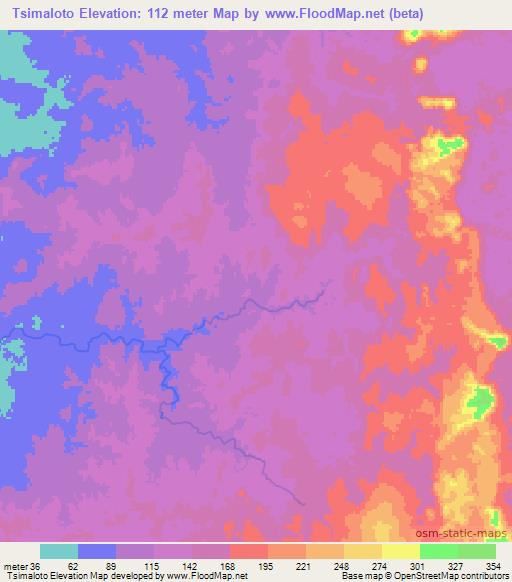 Tsimaloto,Madagascar Elevation Map