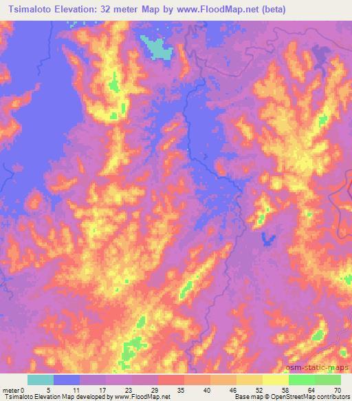 Tsimaloto,Madagascar Elevation Map