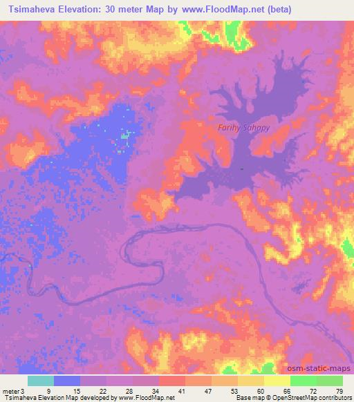 Tsimaheva,Madagascar Elevation Map