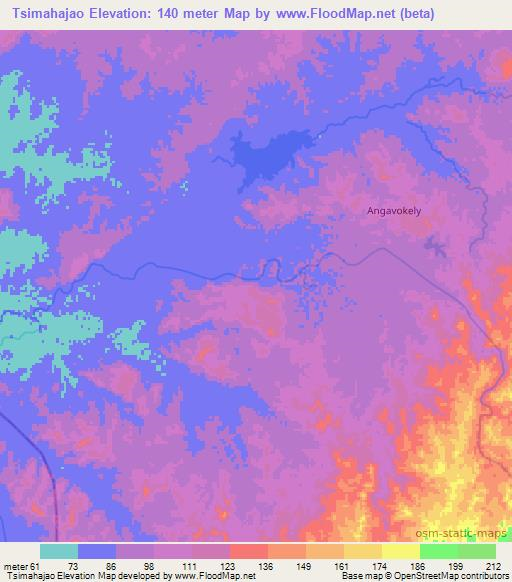 Tsimahajao,Madagascar Elevation Map