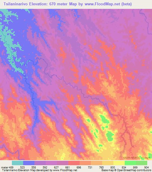 Tsilaninarivo,Madagascar Elevation Map