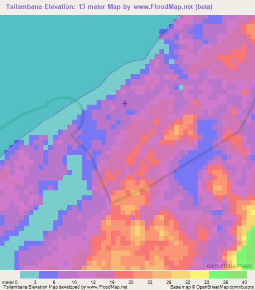 Tsilambana,Madagascar Elevation Map