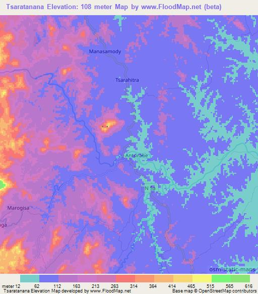 Tsaratanana,Madagascar Elevation Map