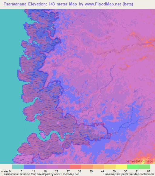 Tsaratanana,Madagascar Elevation Map