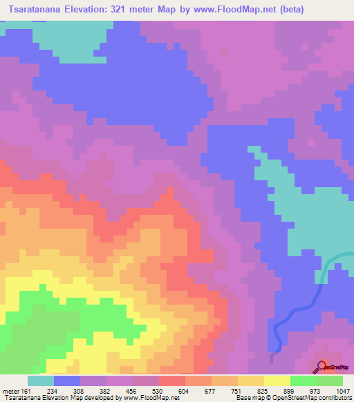 Tsaratanana,Madagascar Elevation Map