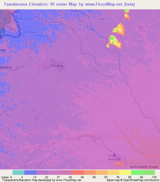 Tsaratanana,Madagascar Elevation Map