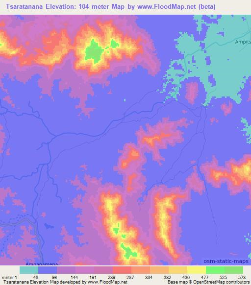 Tsaratanana,Madagascar Elevation Map