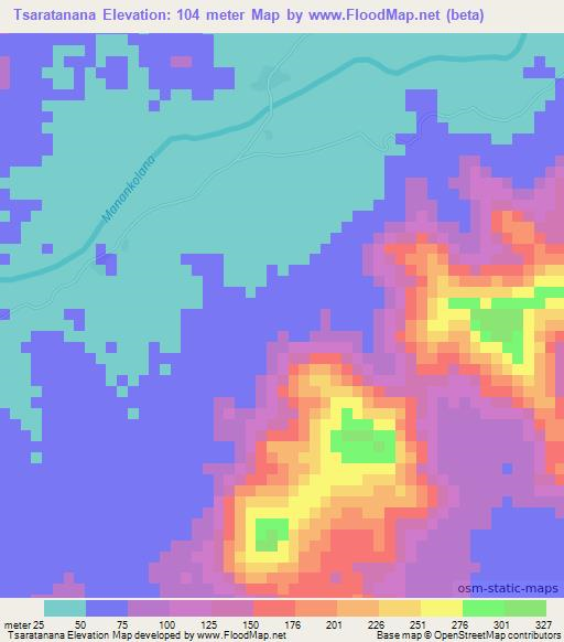 Tsaratanana,Madagascar Elevation Map