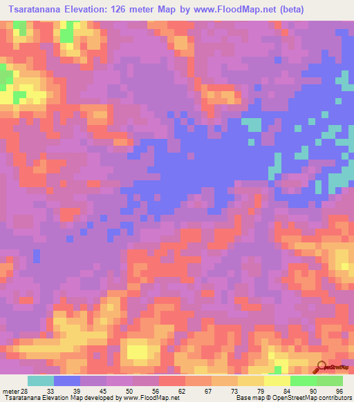 Tsaratanana,Madagascar Elevation Map