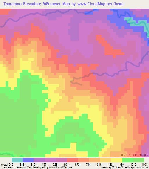 Tsararano,Madagascar Elevation Map