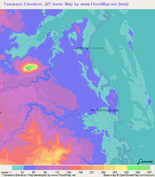 Tsararano,Madagascar Elevation Map