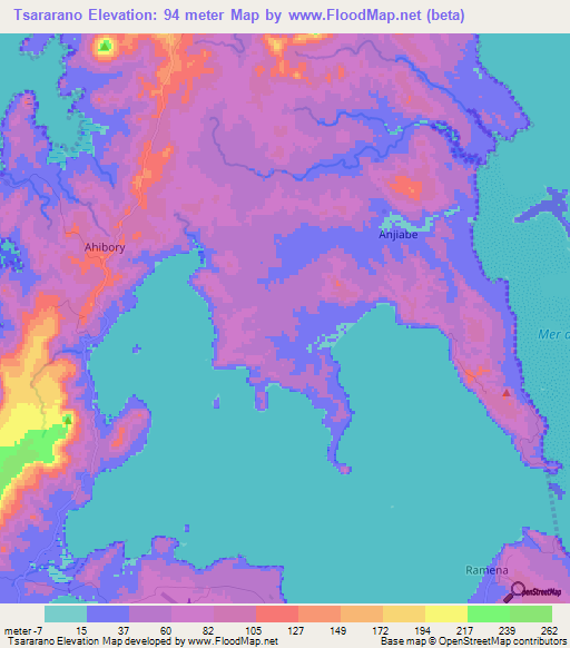 Tsararano,Madagascar Elevation Map