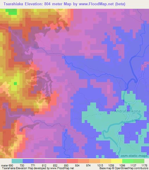 Tsarahiaka,Madagascar Elevation Map