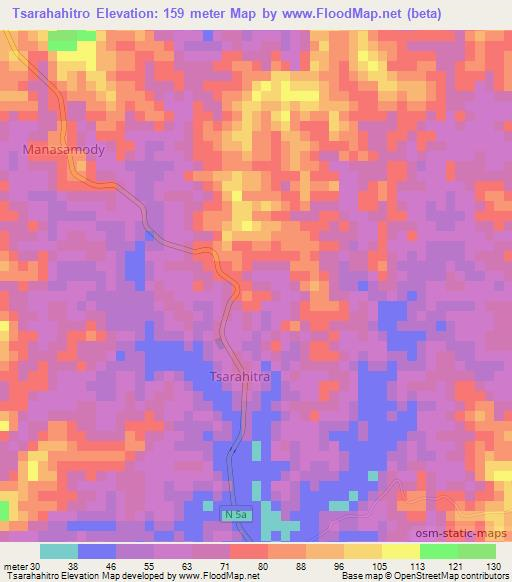 Tsarahahitro,Madagascar Elevation Map