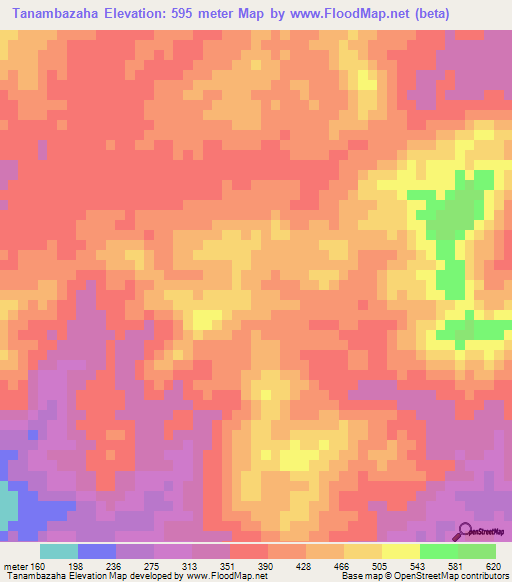 Tanambazaha,Madagascar Elevation Map