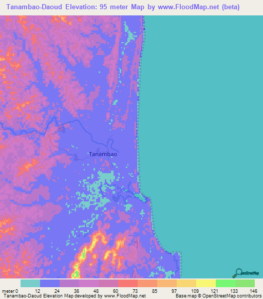 Tanambao-Daoud,Madagascar Elevation Map