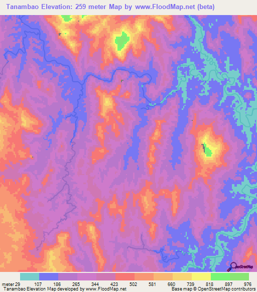 Tanambao,Madagascar Elevation Map