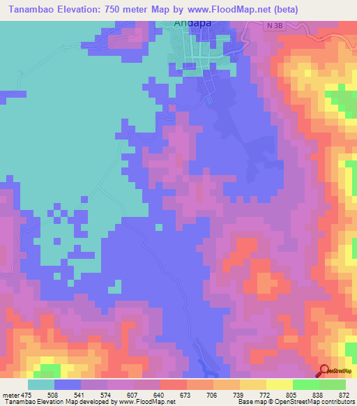 Tanambao,Madagascar Elevation Map
