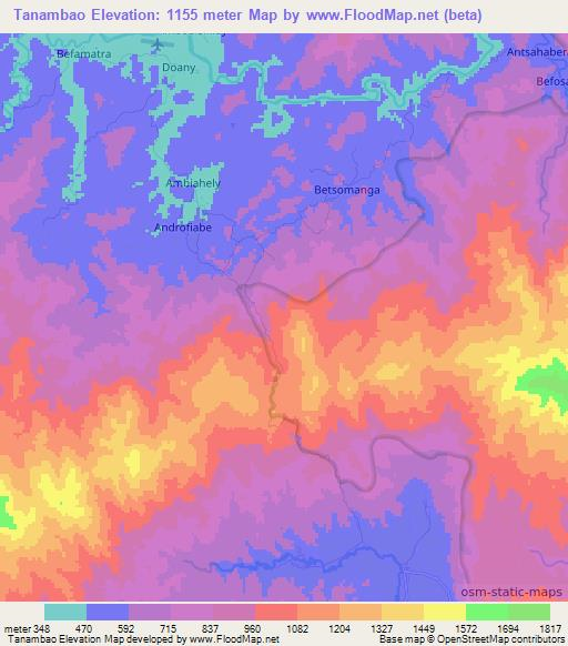 Tanambao,Madagascar Elevation Map