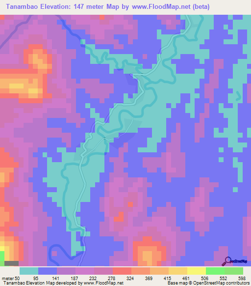 Tanambao,Madagascar Elevation Map