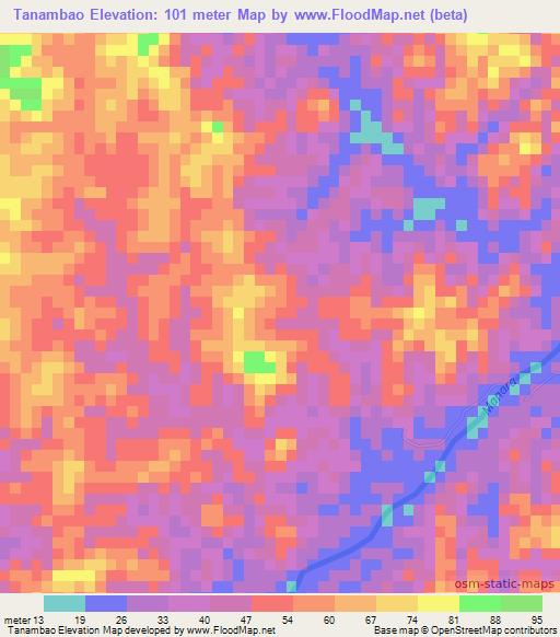 Tanambao,Madagascar Elevation Map