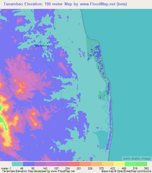 Tanambao,Madagascar Elevation Map