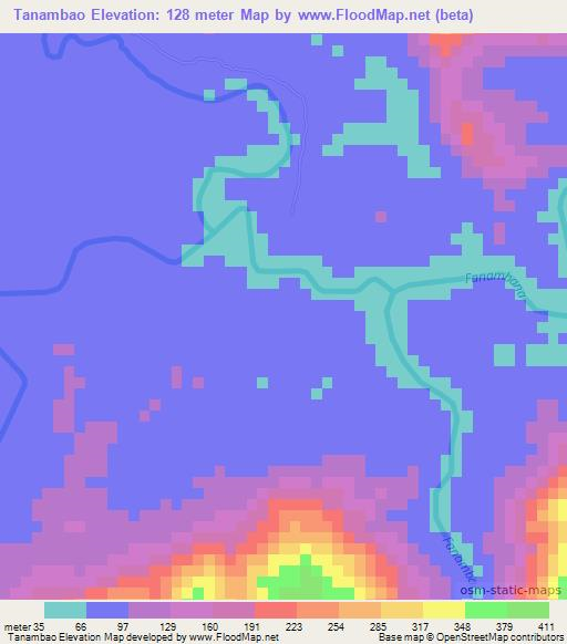 Tanambao,Madagascar Elevation Map