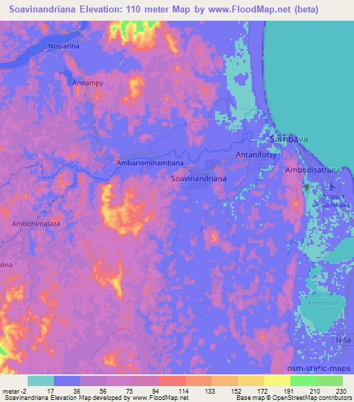 Soavinandriana,Madagascar Elevation Map