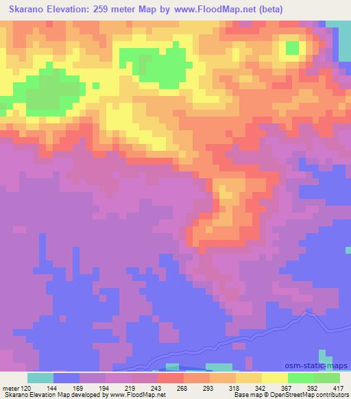 Skarano,Madagascar Elevation Map