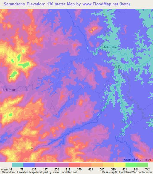 Sarandrano,Madagascar Elevation Map