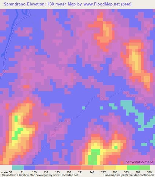 Sarandrano,Madagascar Elevation Map