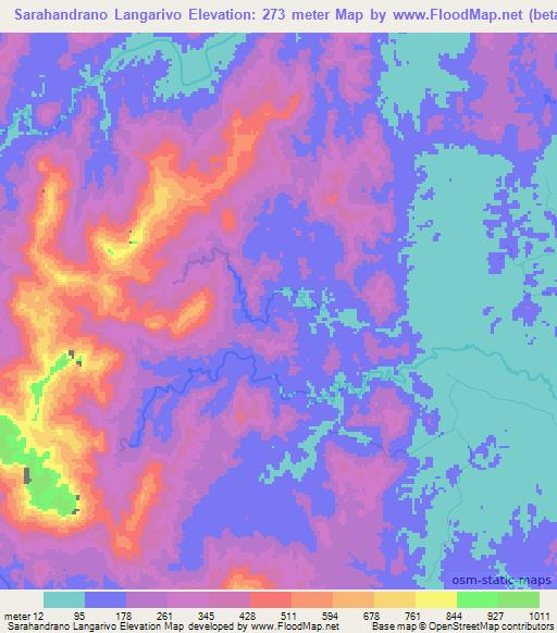 Sarahandrano Langarivo,Madagascar Elevation Map